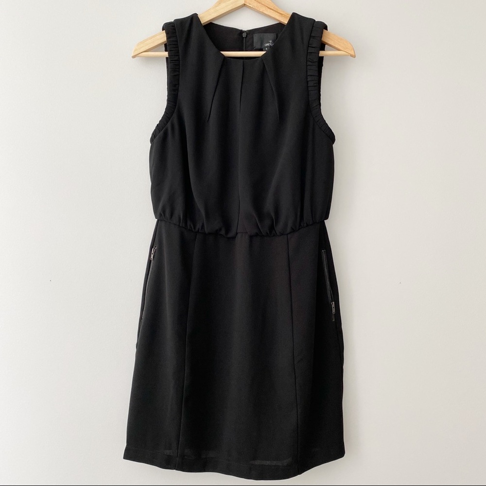 Greylin Mini Black Dress LBD Sleeveless Pockets S